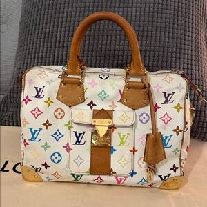 ❤️Authentic Louis Vuitton Takashi Murakami Multi Color Speedy 30